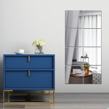 Beser Lee Full Length Wall Mirrors, Full Body 8pcs Acrylic Plexiglass Wall-Mounted Frameless Mirror Over the Door Large Long Home Workout Gym Dance