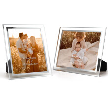Giftgarden Glass 8x6 Photo Frame Set of 2, Picture Frames 8x6 for Vertical or Horizontal Desktop Display