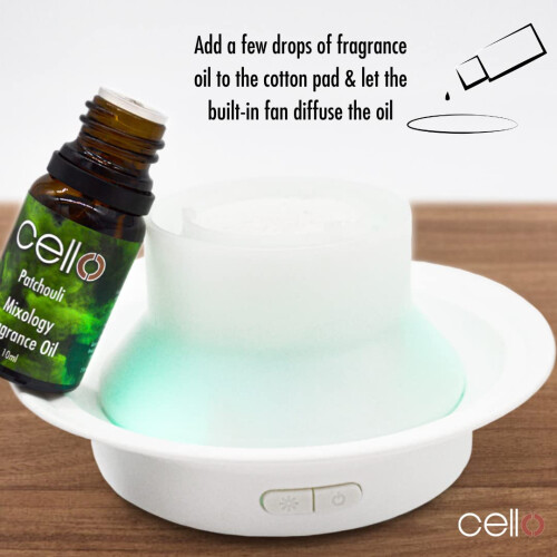 Cello Cello Aroma Fan Base - Colour Changing, Oil Diffuser USB Base for Cello Porcelain Tealight Holder Dome, LED Light Base and Aromatherapy Diffuser. 1