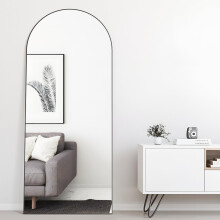 Elemango 165x60cm Arched Floor Mirror Full Length Full Body Wall Mirror with Aluminum Frame, Arched-Top Full Dressing Mirrors Standing Hanging or