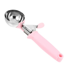 Stainless Steel Ice Cream Scoop for Hard Gelato with Ergonomic Grip Dishwasher Safe Pink