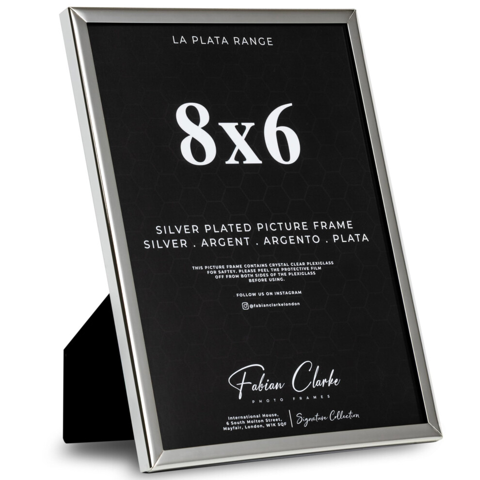 Photo Frame Picture Frame Plain Metal Polished Finish And Tarnish Protected For Wedding Picture Or Family Photos (8X6) Silver 5051221988016