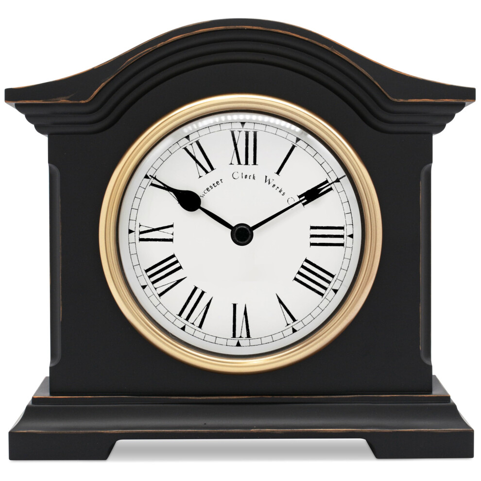 Towcester Clock Works Co. Acctim 33283 Falkenburg Mantel Clock, Black