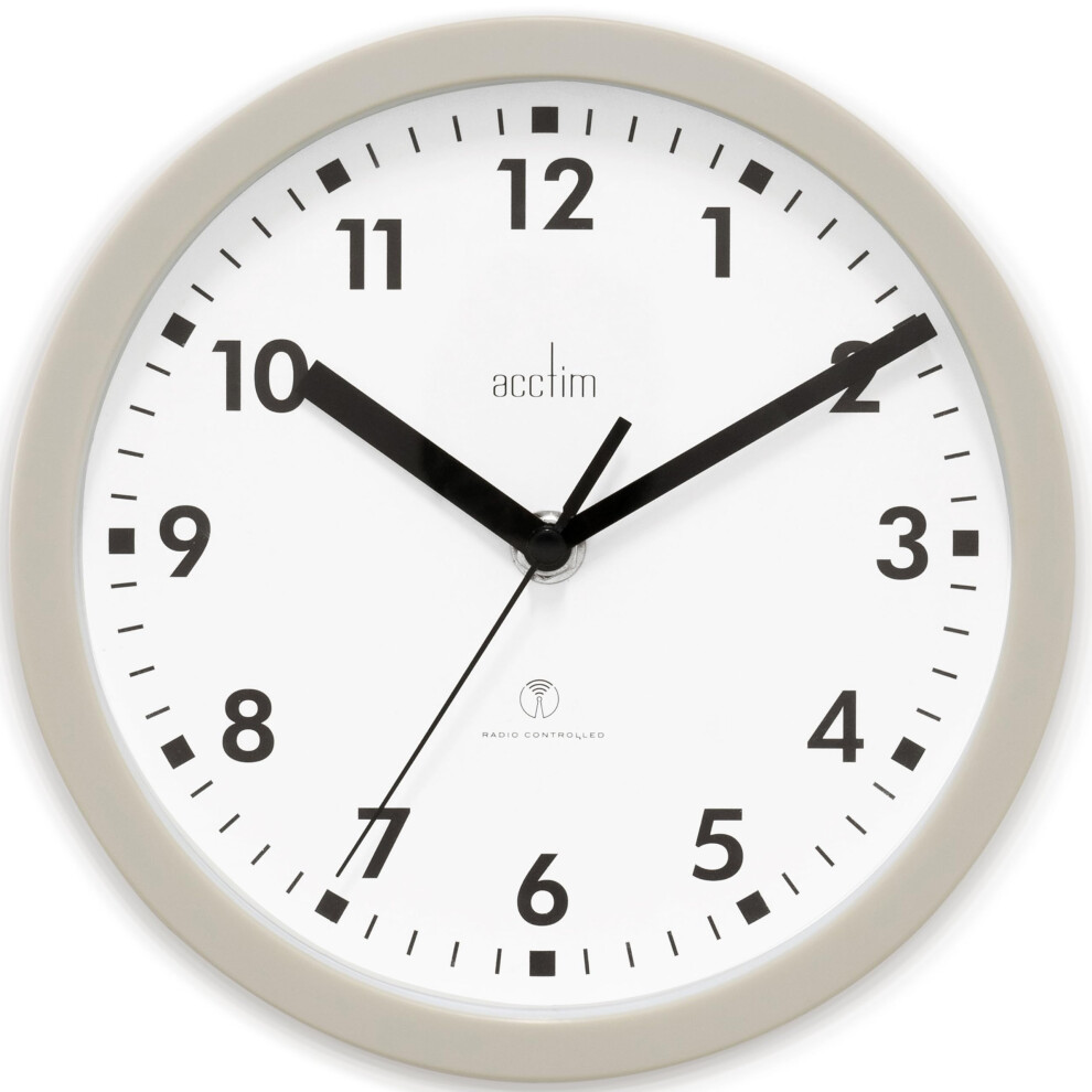 Acctim 74667 Nardo 20Cm Radio Controlled Wall Clock Grey