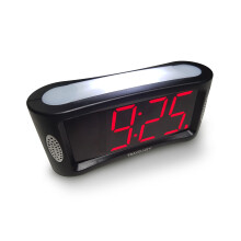 HOME LED Digital Alarm Clock - Mains Powered, No Frills Simple Operation Alarm Clocks, Large Night Light, Bedside Alarm, Snooze, Non Ticking, Full