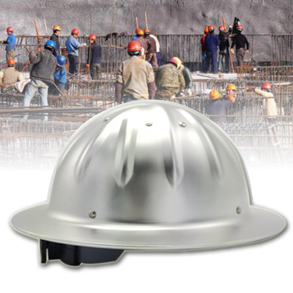Aluminum Full Brim Hard Hat With Impact Dispersion Reinforced Shell And Adjustable Liner For Construction 9113335303355
