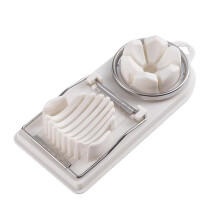 Stainless Steel Egg Slicer 2in1 Food and Fruit Cutter Red and White Dual Mode Uniform Slicing