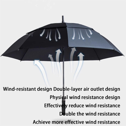 Golf Umbrella 130CM Large Windproof DoubleLayer Automatic Open Close Waterproof Burgundy 2