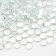 Hisredsun 13-16mm 750 Pcs Small Glass Pebbles, 4 lbs Flat Marble Beads,Vase Filler Stones Fire Glass Pebbles Artificial Gemstones Decorative Glass