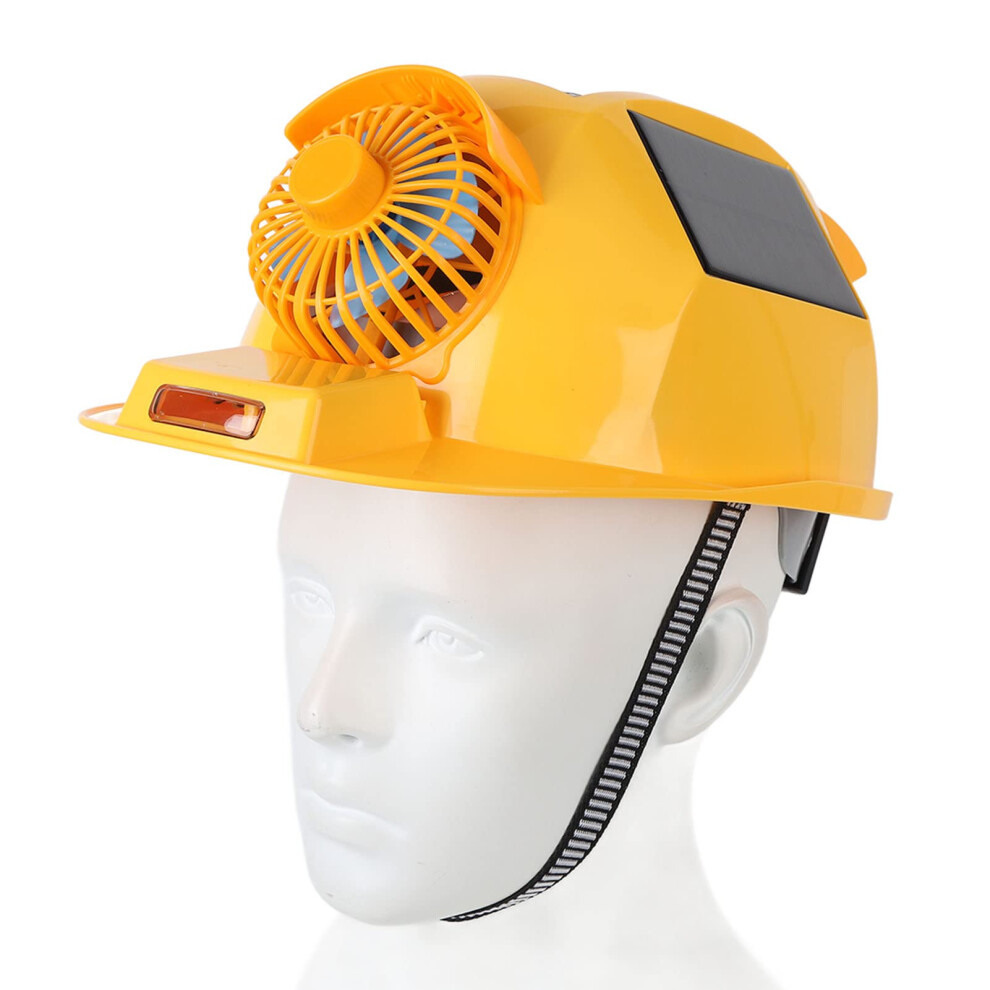Solar Fan Hard Hat With Dual Cooling Fans And Waterproof Headlight For Construction Work 9113335303454