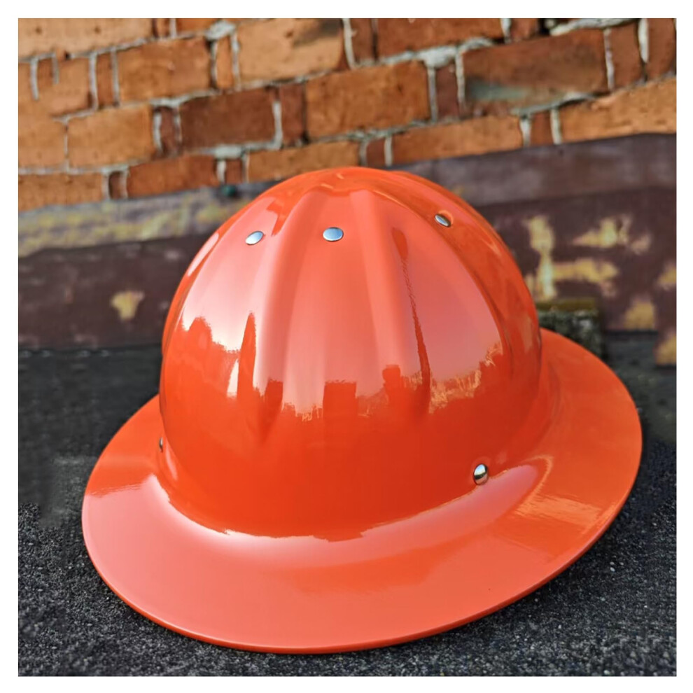 Orange Aluminum Hard Hat Full Brim Safety Helmet, Lightweight Design With Removable Liner For Construction 9070919383274