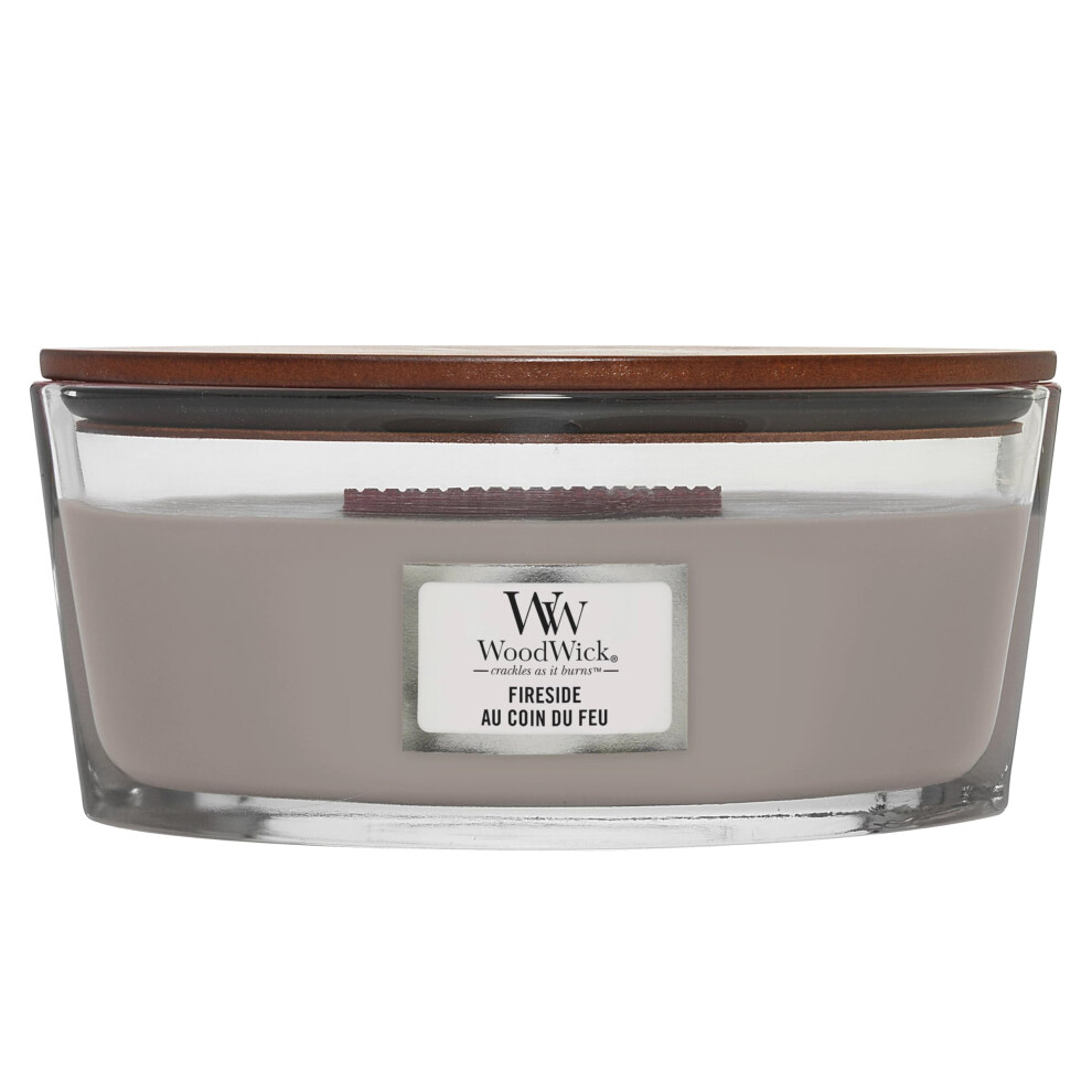 Woodwick Ellipse Scented Candle | Fireside | With Crackling Wick | Burn Time: Up To 50 Hours