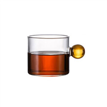 Glass Tea Cup and Borosilicate Glass Pitcher Heat Resistant with Handle for Coffee Milk Creamer Yellow