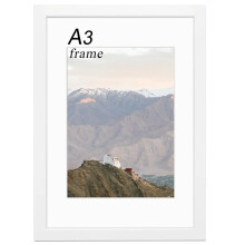 RUN HELIX Wooden A3 Picture Frame - A3 Frame with Plexiglass - A3 Photo Frame for Wall Mount - Picture Frame for Family Display Pictures Wall Gallery