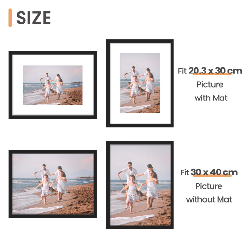 upsimples 3 Pack 30x40 Black Picture Frame, Wall Hanging Photo Frame 1
