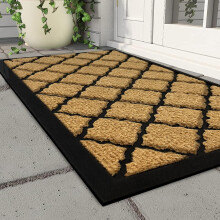 Qingbei Rina Outdoor Mats for Front Door,60x90cm Heavy Duty Front Door Mat Outside Non Slip Washable,Entrance Door Mats,Waterproof Rubber Back Door