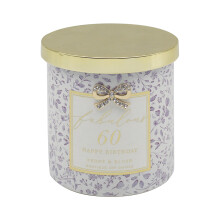 Lesser & Pavey Happy Birthday 60th Candle Madelaine by Hearts Design for Home & Decor | Long Burning Aromatherapy Candle Set for Relaxation | Large