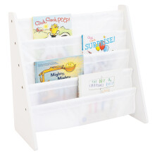 Humble Crew Cambridge 4 Tier Forward Facing Wooden Bookshelf for Children - White