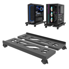Hmfmdy Mobile CPU Stand, Desktop PC Stand, Adjustable Computer Tower Stands CPU Rolling Stands, Computer Mobile Cart Holder with Locking Rolling