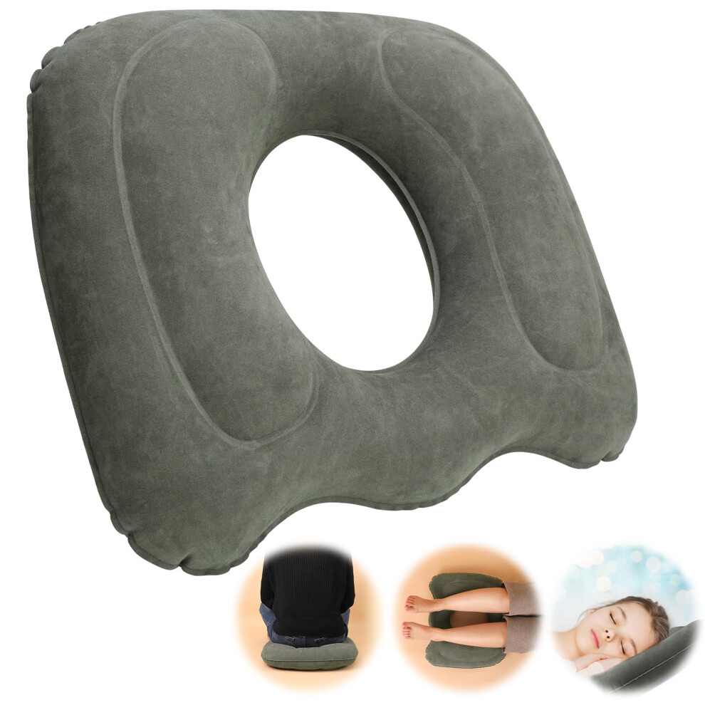 Invalidism Inflatable Donut Pillow Hemorrhoid Cushion - Ring Donut Cushion Inflatable Seat Cushion Pillow Excellent For Tailbone, Prostate, Sciatica,