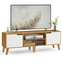 VASAGLE TV Stand Unit, Entertainment Center with Adjustable Shelf, for 65 Inch TVs, 147 cm Long Media Console Table, Transitional Style, for Living