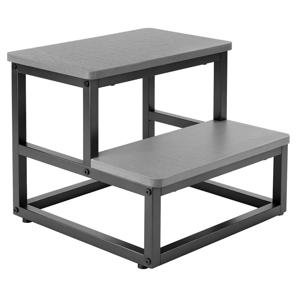 Step Stools For Adults Kids, Heavy Duty 2 Step Stool With 500 Lbs Capacity Non-Slip Feet And Rounded Edges Wooden Foot Stool For High Bed Kitchen 5051222005231