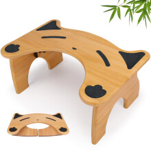 HAYSLAND Bamboo Toilet Stool for Bathroom, 7 Inches Foldable Poop Stool with Non-Slip Pads