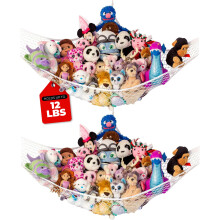 Lilly's Love Teddy Hammock, 2 Pack | Toy Hammock for Stuffed Animals | Soft Toy Storage | Cute Room, Bedroom & Home Decor | Large (White)