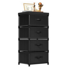 Mavivegue Fabric Chest of Drawers with 4 Fabric Drawers Bedroom, Storage Unit, Sturdy Steel Frame, Non-Woven Fabric, Suitable for any storage