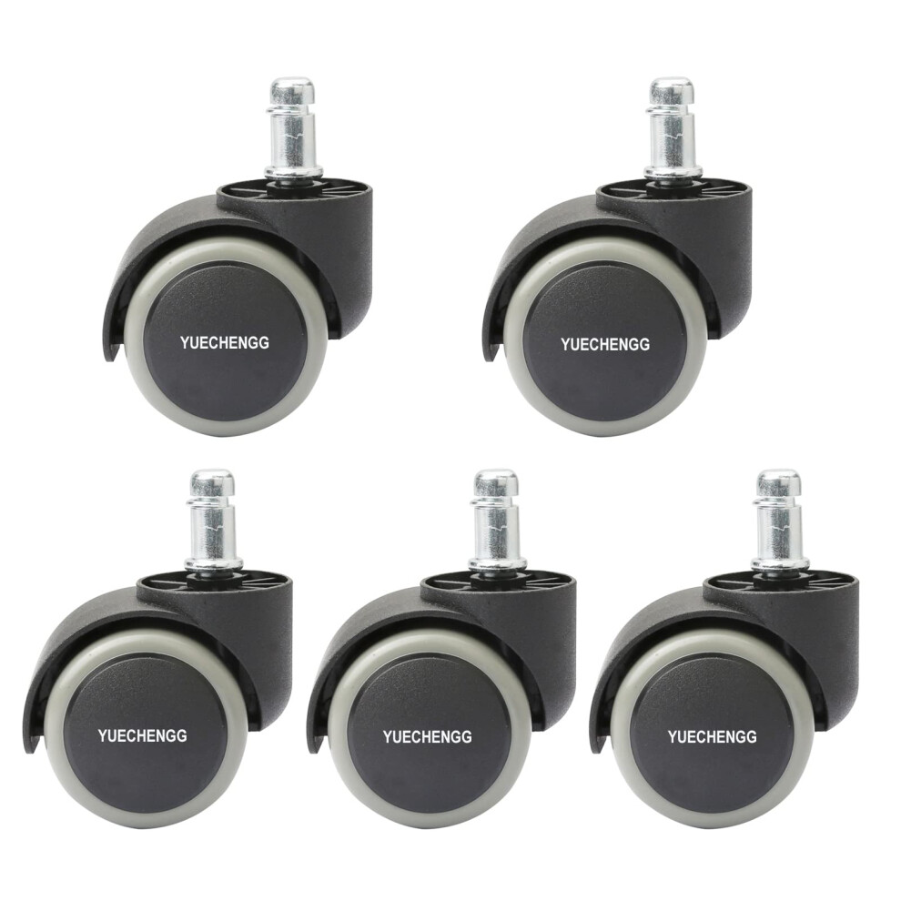 Yuechenggui Universal Size Office Chair Twin Caster Wheels, Chair Casters Replacement, For Office Chairs, Gaming Chair, Swivel Chair, Rohs And Bifma 5051222012352