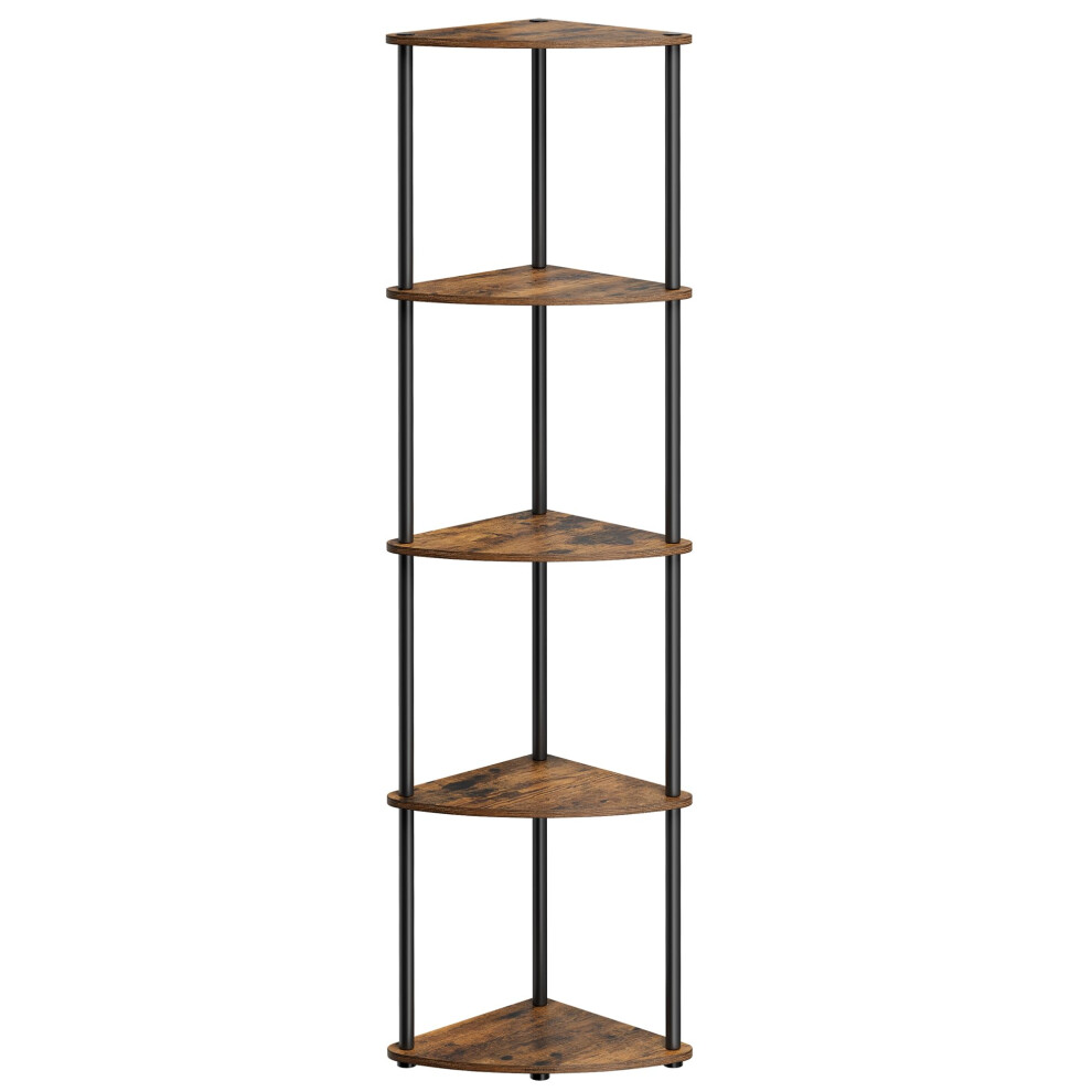 Songmics Home Superfast Toolless Assembly, 5-Tier Corner Shelf, Corner Shelving Unit, Corner Storage Stand, 38.3 X 27 X 139 Cm, Living Room, Bedroom, 5051222012956