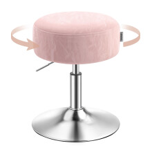 VASAGLE Dressing Table Stool, Height Adjustable Makeup Vanity Stool, 360?Swivel, PU Upholstery, Thick Cushion, for Bedroom, Kitchen, Dining Room,