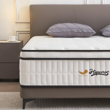 Hiepunos 3FT Single Mattress, 10.2 INCH Single Memory Foam Mattress, 9-Zone Pocket Sprung Medium Firm, Comfortable Sleep for Back Pain Relief and