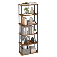 VASAGLE Superfast Toolless Assembly, 6-Tier Storage Shelf, Standing Shelving Unit, 60 x 23.8 x 173.4 cm, Living Room, Bedroom, Kitchen, Rustic Brown