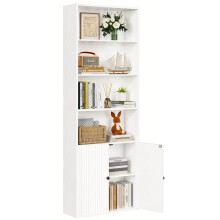 IRONCK Bookcase, Bookshelf with Doors, 6 Tier Tall Book Shelf, Shelving Unit, 60x23.5x180cm Free Standing Display Shelf for Living Room, Home Office,