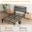 IRONCK Small Double Bed Frame with Storage Shelf Upholstered Headboard, Platform Bed Frame with Charging Station, Metal Bed Frame/UnderBed Storage, 5