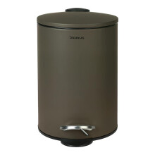 Blomus Tubo Pedal Bin Made of Powder-Coated Steel, Tarmac, 3 L Capacity, Smart Close System, Removable Bucket, Exclusive Bathroom Accessory (H x W x