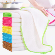 WDEC 10Pcs Bamboo Dish Cloths Towels Kitchen Cloths for Furniture Dining Room Table Cleaning Absorbent Machine Washable, Eco Cloth Fiber Reusable Soft