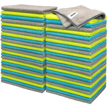 FIXSMITH Microfibre Cloth- Pack of 50, Multifunctional Microfibre Towels,30x40CM, Highly Absorbent Microfiber Duster Cloths for Kitchen,