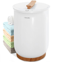 SereneLife Bucket-Towel Warmers, White Large-Towel Warmer for Spa and-Bathroom, Luxury-Towel Heater Gifts for Him & Her, Auto Shut-Off, Fits 2