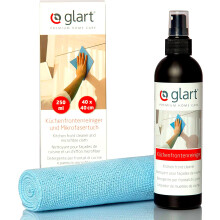 Glart 45KR Kitchen Cleaner Set ? 250 ml Spray + 40x40 cm Microfiber Cloth ? Alcohol-Free & Streak-Free ? For High Gloss, Plastic, Lacquer & Wood