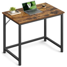 VASAGLE Office Desk Table Workstation 80 x 50 x 75 cm for Office Living Room Bedroom Simple Assembly Metal Industrial Style Rustic Brown Black