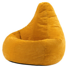 icon Dalton Cord Recliner Bean Bag, Ochre Yellow, Large Adult Bean Bag Chair with Filling Included, Comfy Chair, Living Room Furniture, Bedroom