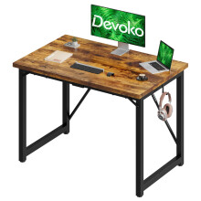 Devoko Computer Desk 100 x 50 x 75 cm, Home Office desk, Study Writing Small Desks, Gaming Deske for Home Workstations, Industrial Design Black Desk