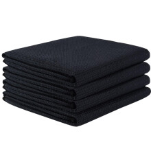 VIVOTE 4 Packs Black Tea Towels, Super Absorbent No lint Kitchen Towel, Machine Washable Microfibre Waffle Cloth, No Water Marks Tea Towels for