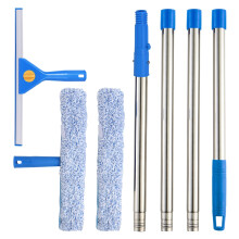 61" Window Cleaning Equipment with Long Handle, Window Squeegee Cleaner Tool Kit, 35cm Window Washing Squeegee and 38cm Scrubber for Home, Shower