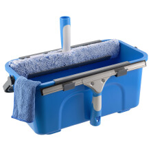 Mitclear Professional Window Cleaning Equipment - Window Cleaner Bucket (3Gal/12L), Silicone Squeegee(14IN), Microfiber Scrubber, Cloth, All-in-one