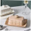 Ceramic Butter Dish with Lid Keeps Butter Fresh Microwave Safe Rectangular Design for Kitchen 3