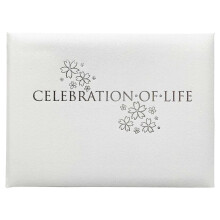 Esposti Funeral Condolence Book - Hardback Memory Book for Funeral with Storage Pocket, Book of Condolence for Celebration of Life (96 Pages, White,