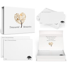 50 Funeral Memory Cards - Textured Bereavement Cards With Box Allowing Guests To Share A Treasured Memory - Alternative To A Book Of Condolence